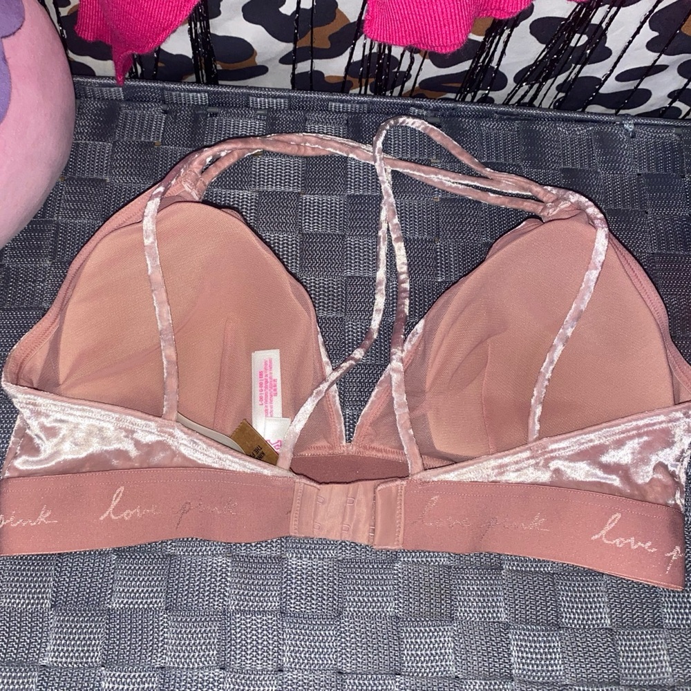 VICTORIA SECRET PINK VELVET TRIANGLE BRALETTE - Picture 9 of 10